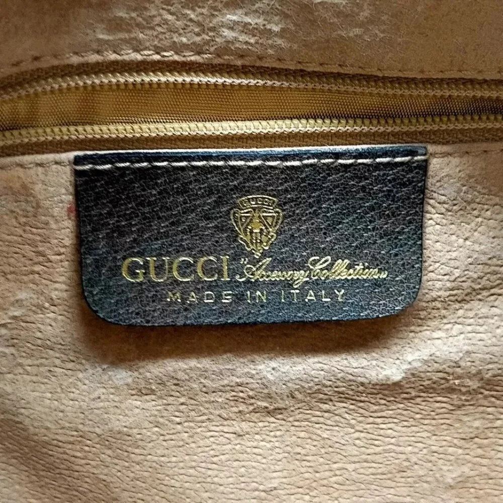 Gucci Shoulder Bag Brown Leather and Canvas 1936216